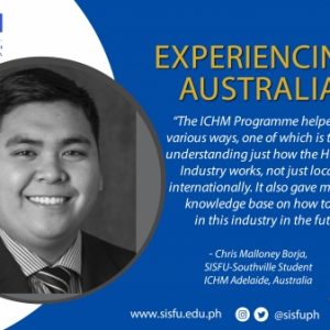 Experiencing Australia: Chris Borja as a SISFU Hospitality Student to Study in ICHM, Adelaide