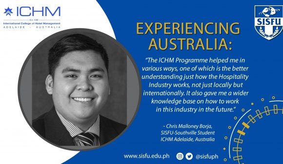 Experiencing Australia: Chris Borja as a SISFU Hospitality Student to Study in ICHM, Adelaide